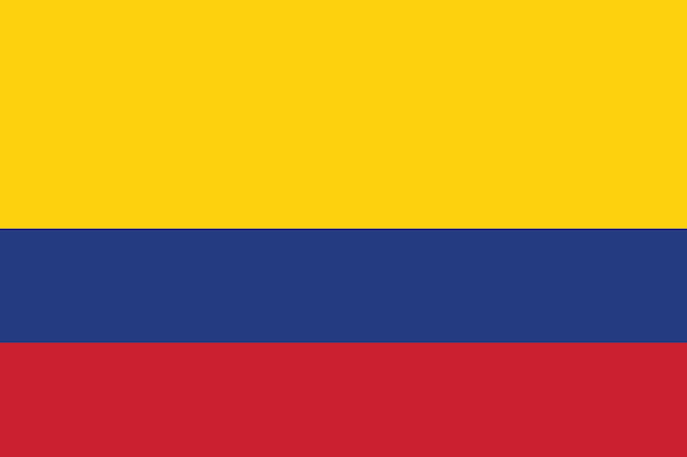 Vector colombia flag official colors and proportion vector illustration