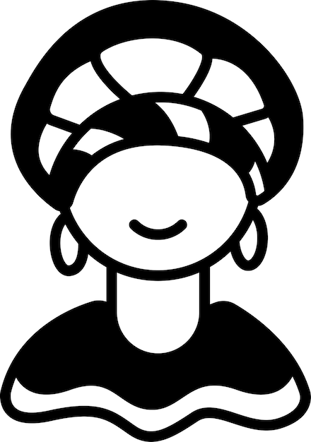 Colombia girl glyph and line vector illustration