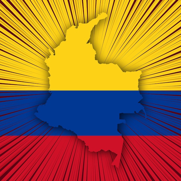 Colombia Independence Day Map Design