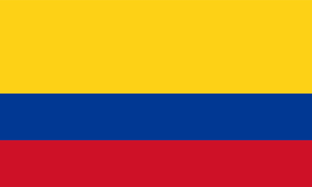 Colombia national flag vector illustration with official colors and correct proportion