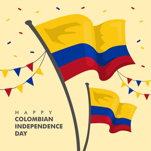 Colombian independence day banner template