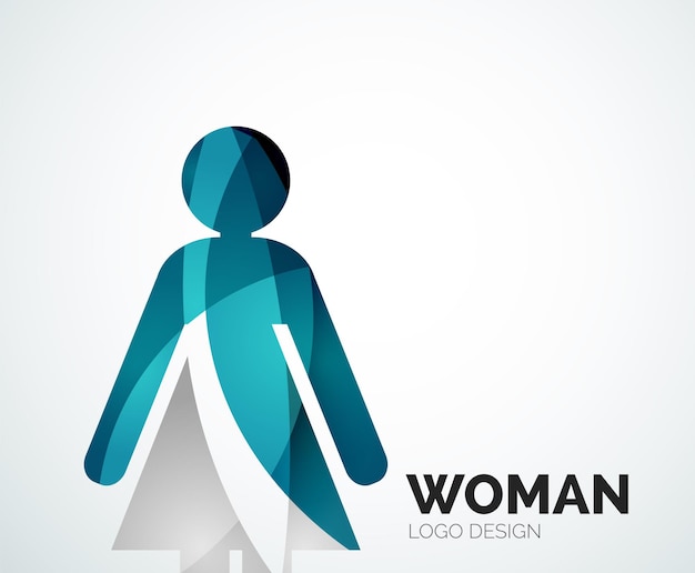 Color abstract logo woman icon