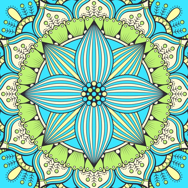 color abstract mandala flower design vector