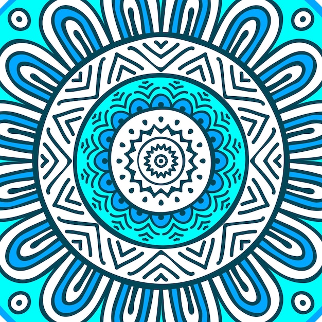 color abstract mandala flower design vector