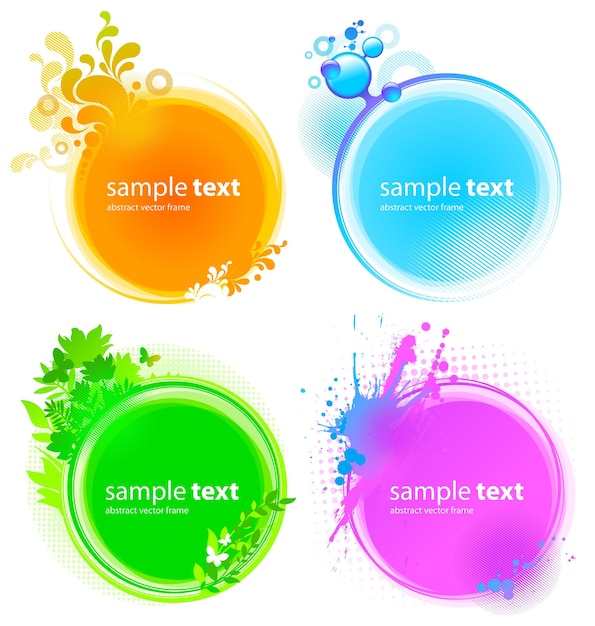 Color abstract round banners