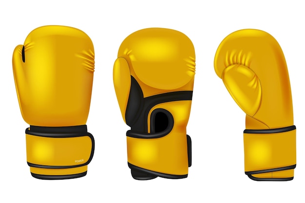 Color boxing gloves sport professional equipment for punch boxers decent realistic professional acce