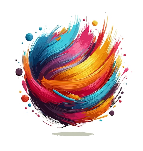 Color brushstroke oil paint design element vectorize