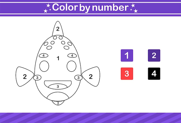 Color by number of cute animal Educational game suitable for kids