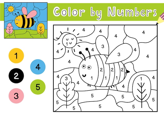 Color by number game for kids