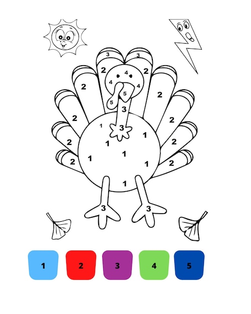 Color by Number Thanksgiving Coloring Pages Thanksgiving Color by Number Page for Kids