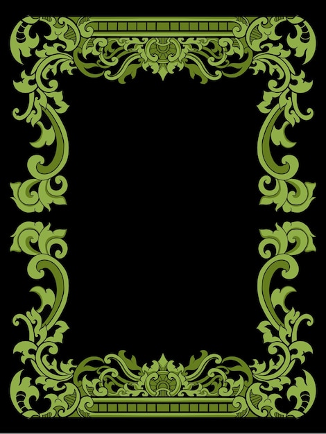 Color editable classic carved ornament frame vector design premium vector