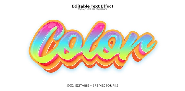 Color editable text effect in modern trend style