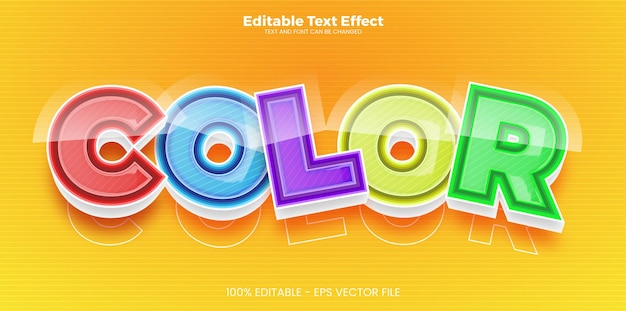 Color editable text effect in modern trend style