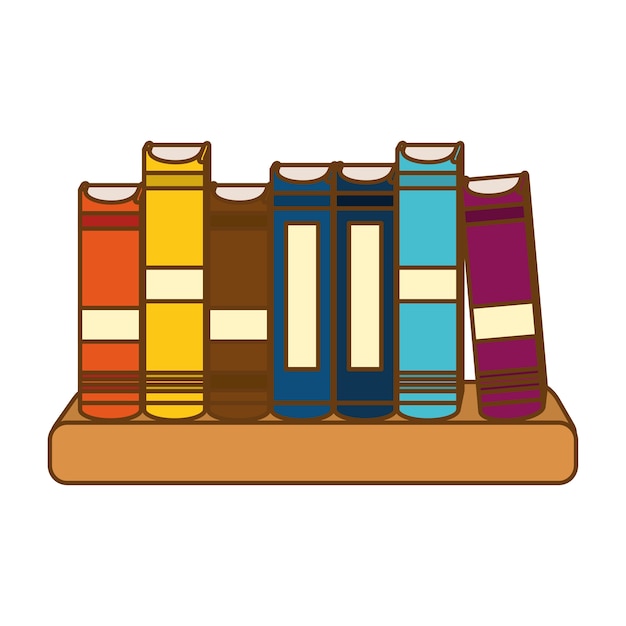 Color educational books on a ledge image