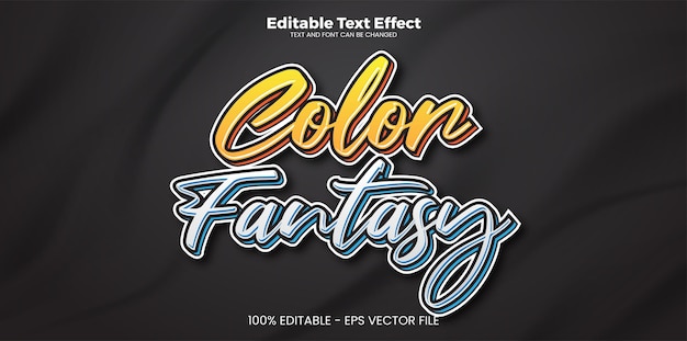 Color Fantasy editable text effect in modern trend style