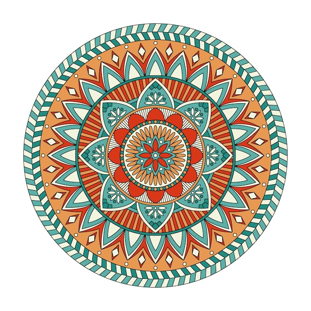 Color floral mandala, vector illustration