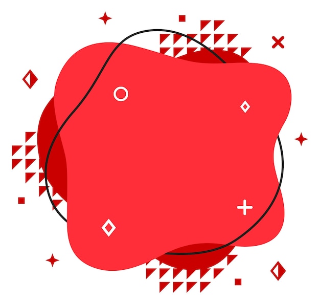 Color flow shape template Fluid red element