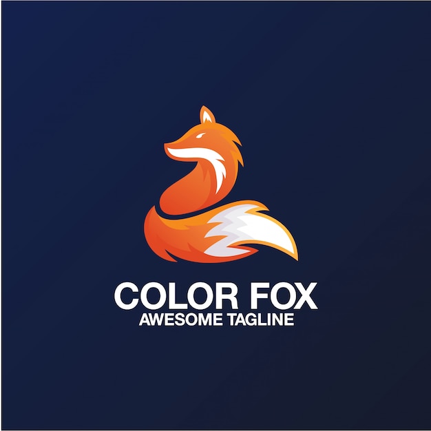 Vector color fox logo design awesome inspiration inspirations