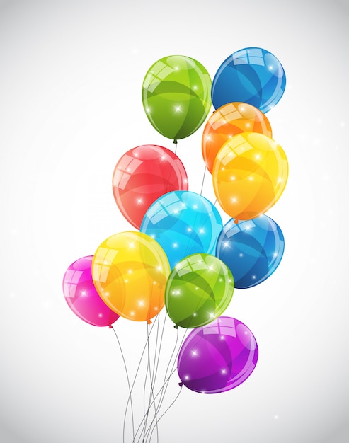 Color Glossy Balloons Background  Illustration