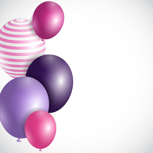 Color Glossy Balloons Background  Illustration