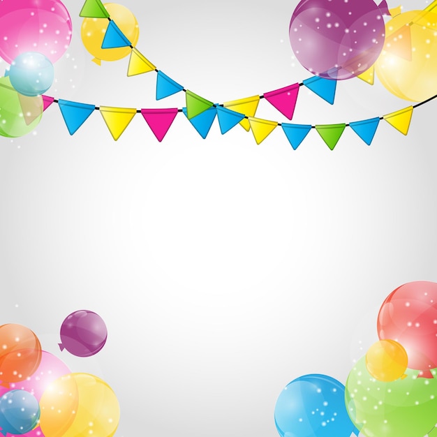 Color Glossy Balloons Background Illustration.