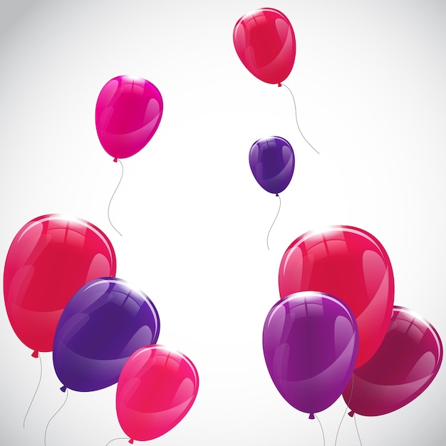 Color Glossy Balloons Background Vector Illustration EPS10