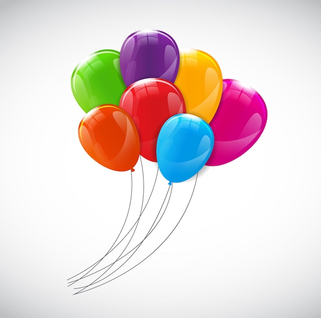 Color Glossy Balloons Background Vector Illustration EPS10