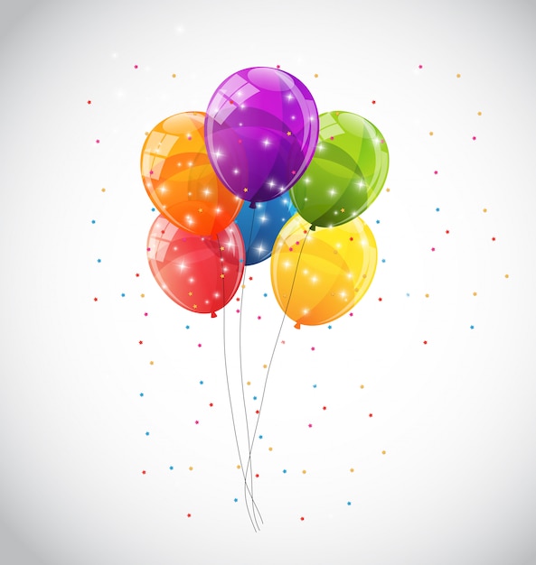 Color Glossy Balloons Background