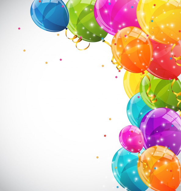 Color Glossy Balloons Background