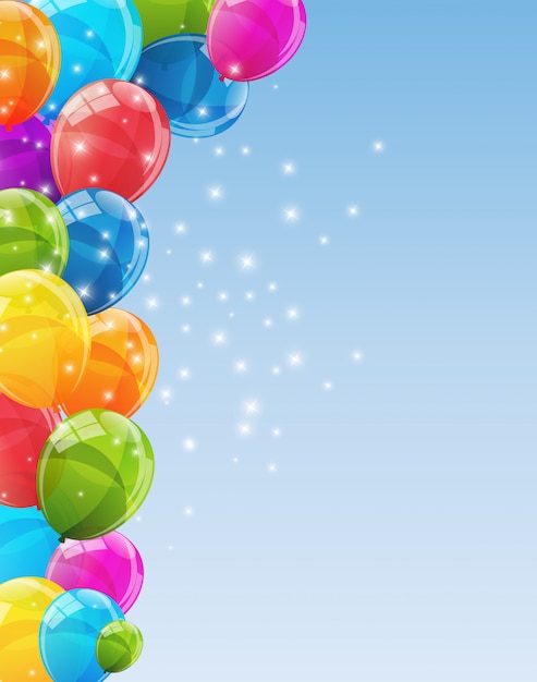 Color Glossy Balloons Background