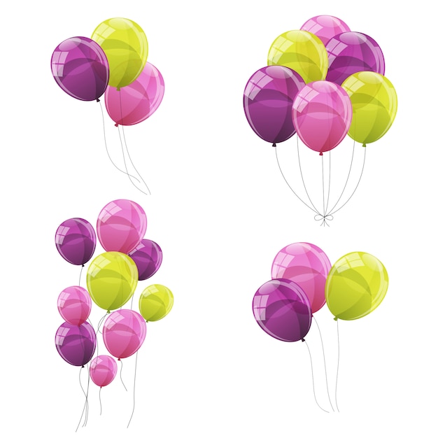 Color Glossy Balloons Set  Illustration