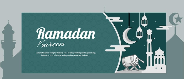 Color gradient ramadan template design in modern style