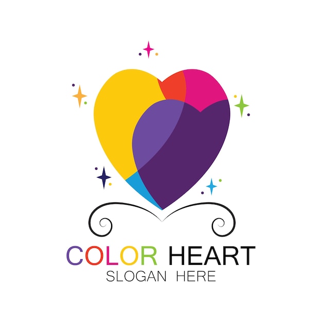 COLOR HEART VECTOR ICON ILLUSTRATION