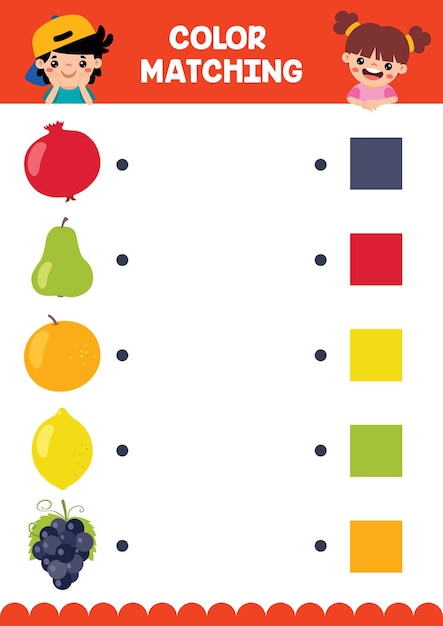 Color Matching Worksheet For Kids