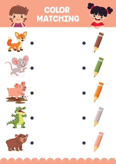 Color Matching Worksheet For Kids