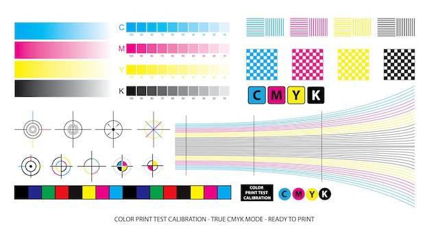 color mixing scheme or color print test calibration concept eps vector