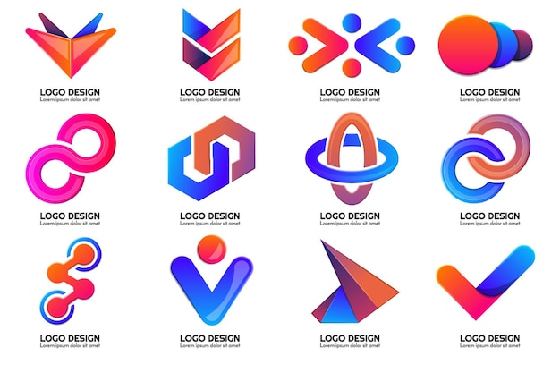 Vector color modern shape and logos