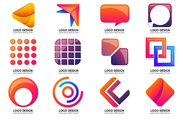 Vector color modern shape and logos