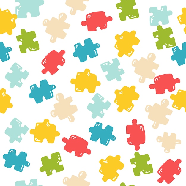 Color puzzles vector background and texture Vector seamless pattern for children fabrics clothes