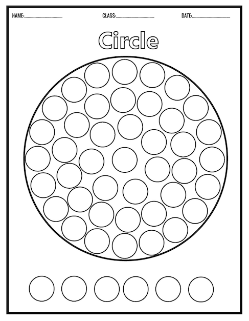 Color the shapes. Kids education. Preschool worksheet. Dot Markers Coloring Pages.