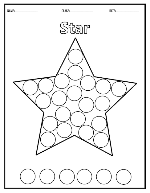 Color the shapes. Kids education. Preschool worksheet. Dot Markers Coloring Pages.