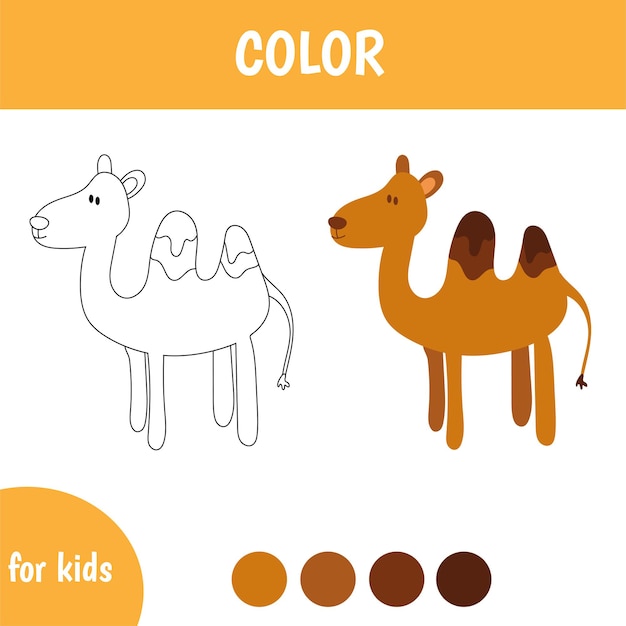 Color sheet for kids camel