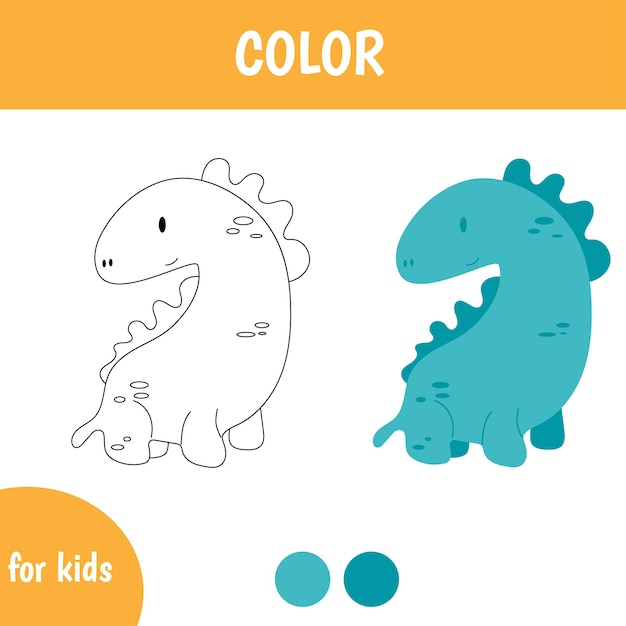 Color sheet for kids dinosaur