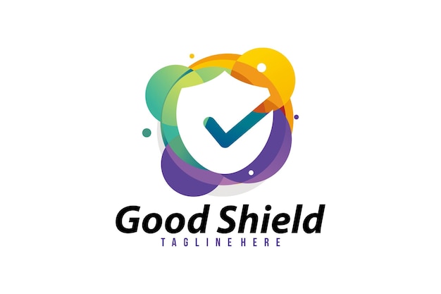 Color shield logo icon vector