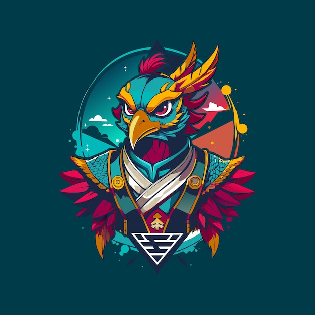 Color splash eagle artwork in Japanese Tattoo Illustration Style