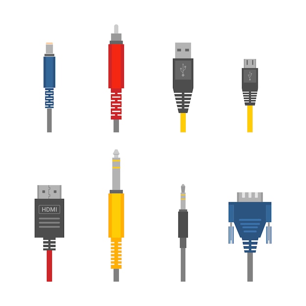 Color various audio connectors and inputs