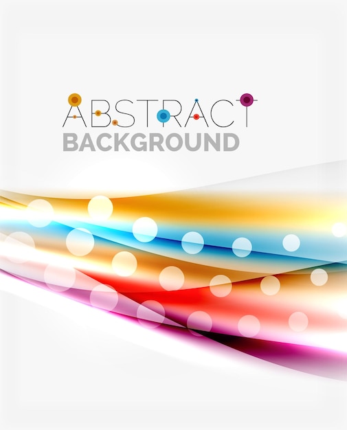 Color wavy lines with light shiny effects Abstract background template