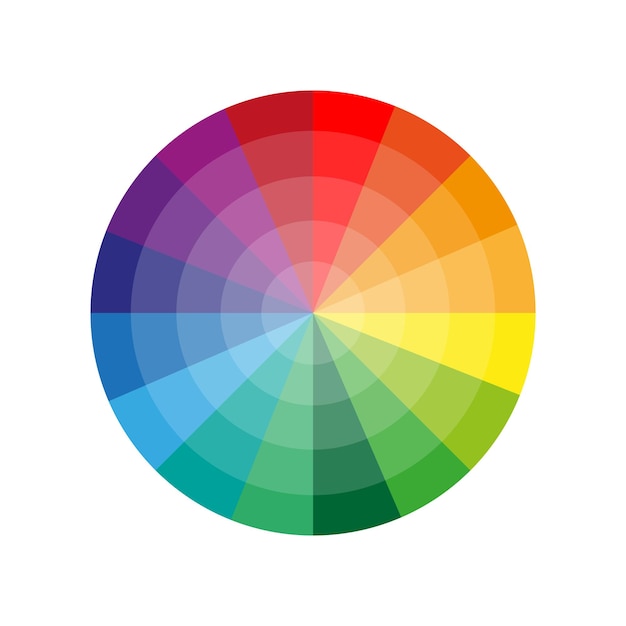 Vector color wheel chart multicolored gradient hues circular spectrum vector abstract geometric design