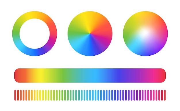 Color wheel or color circle Vector rgb multi color palette with rainbow light spectrum gradient