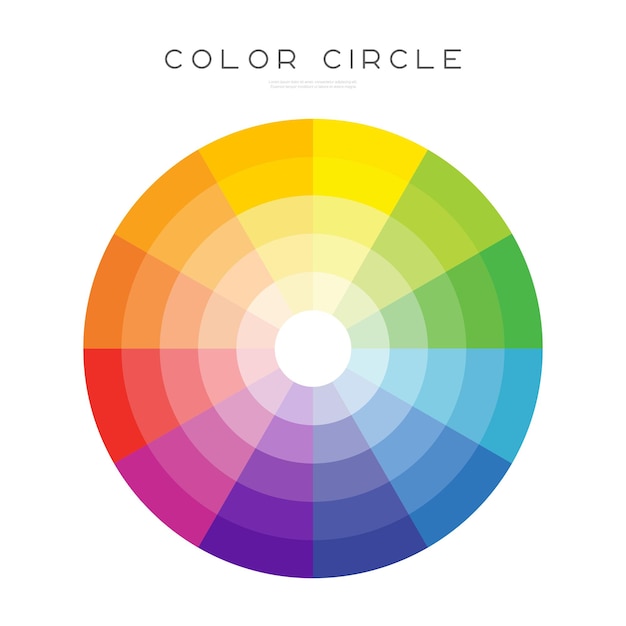 Vector color wheel or color circle vector rgb palette for designers